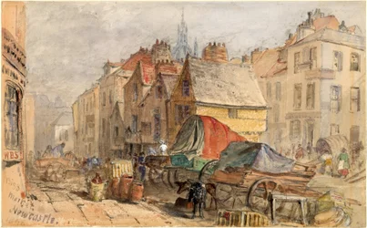 The Bigg Market, Newcastle upon Tyne (bodycolor na papíře)