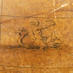 Raný anglický zemský glóbus, kolem roku 1673