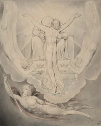Ilustrace 3 k Miltonovu „Ztracenému ráji“: Kristus nabízí vykoupení člověka, 1807