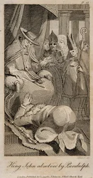 Král Jan zproštěný Pandulphem, podle Henryho Fuseliho, 1798