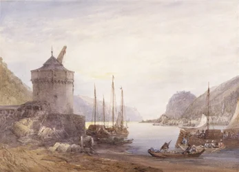 Andernach On The Rhine (akvarel na bílém tkaném papíře)