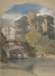 Caesarova věž, hrad Warwick, ca. 1850.