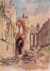 Interiér Whitby Abbey, c1915
