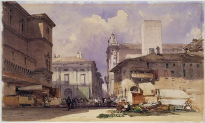 Via dell "Independenza s Palazzo Comunale, Bologna, 1892