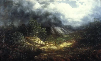 Storm Over the Blue Ridge (olej na plátně)
