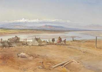 Řeka Chenab, Paňdžáb, 1865 (wc a kvaš na papíře)
