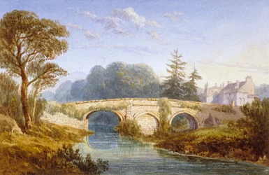 Pohled na Eltham Bridge poblíž Eltham Palace, Woolwich, Greenwich, Londýn, c1830