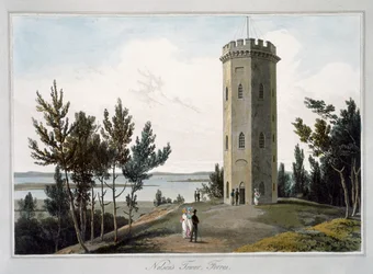 „Nelsonova věž, Forres“, Moray, Skotsko, 1821