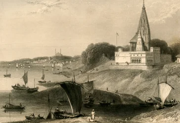 Bernarská pagoda, Benares, 1835.
