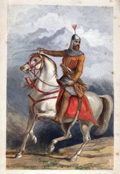 Chamil ou Imam Chamil - Imam Shamil (1797-1871) - Dickes, William (1815-1892) - Barevná litografie - 18x11 - Soukromá sbírka