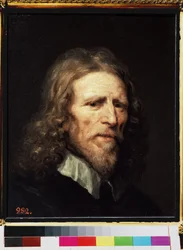 ""Portrét Abrahama van der Doorta (asi 1575/1580 -1640), holandského umělce"" Malba Williama Dobsona (asi 1610-1646) před rokem 1640 Rozměr. 45x38 cm Petrohrad, muzeum poustevny