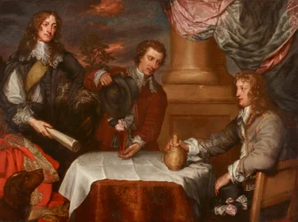 Portrét prince Ruperta, plukovníka Williama Legge (pravděpodobně) a plukovníka Johna Russella