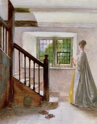 Interiér v Haddon Hall, 19. století