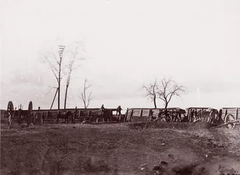 Fort Brady, Virginie, poblíž Dutch Gap, 1865.