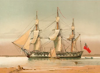 Fregata se 42 děly kolem roku 1780