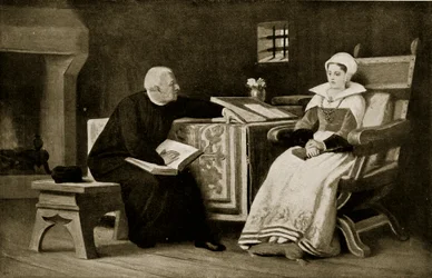 Lady Jane Gray ve vězení, ilustrace z 