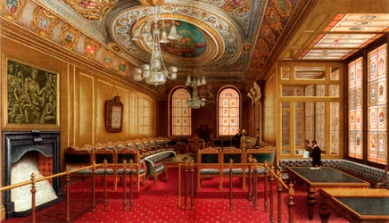 Soudní síň Aldermens, Guildhall, City of London, 1886.