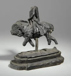 Maketa jezdecké sochy Eduarda I., cca 1893 (plastelína)