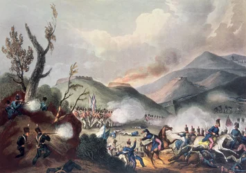 Bitva u Busaca, 27. září 1810, vyryl Thomas Sutherland (nar. asi 1785)