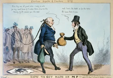 Jak se stát poslancem, 19. července 1830 (barevná rytina)