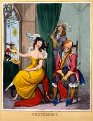 Preference, asi 1818 (ručně kolorovaná rytina)