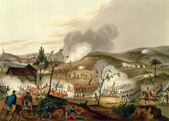 Bitva u Waterloo, 18. června 1815 (akvatinta)