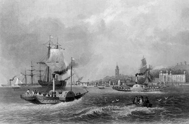 Gravesend, rytý Henry Adlard, c.1830 (rytina)