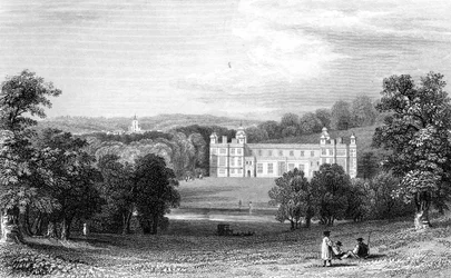 Audley End, Essex, vyryl Henry Adlard, 1832