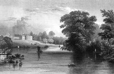 Braxted Lodge, poblíž Witham, Essex, vyrytý Henry Wallis, 1832