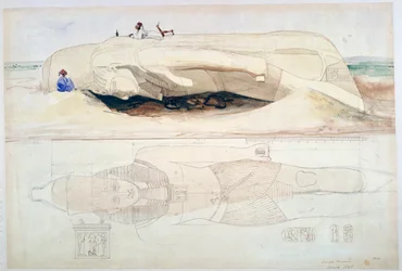 Kolos Ramesse II, Memphis, 1845