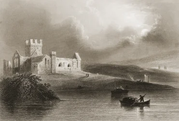 Dunbrody Abbey, County Wexford, Irsko, z „Scenery and Antiquities of Ireland“ od George Virtue, 1860
