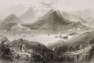Glengarriff, County Cork, Irsko, z „Scenery and Antiquities of Ireland“ od George Virtue, 1860