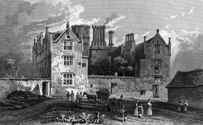 Jižní pohled na Eastbury House, nedaleko Barkingu, vyryl William Watkins, 1833