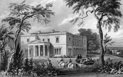 Stisted Hall, poblíž Braintree, Essex, vyrytý John Carr Armytage, 1832