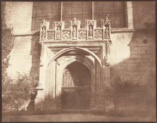 Starobylé dveře v Magdalen College, Oxford, duben 1843 (foto)