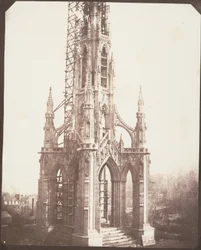 Scottův památník před dokončením, Edinburgh