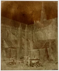 Dva muži pózují na hřbitově katedrály svatého Patrika v Dublinu (Paper Negative-Camera)