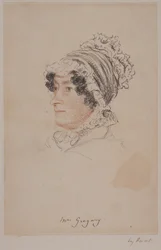 Paní Hannah Gregory (červená a šedá křída na papíře)