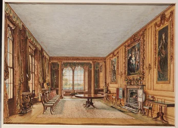 Zimní jídelna hraběte z Essexu v Cassiobury, 1821