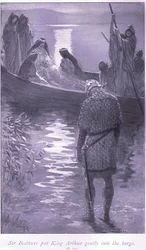 Sir Bedivere opatrně naložil krále Artuše do člunu.