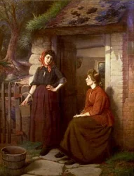 Village Gossip (olej na plátně)