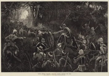 Jihoafrická válka, dělostřelectvo procházející Bushem