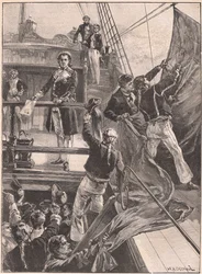 Vzpoura v Spithead: stahování rudé vlajky AD 1797