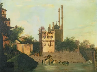 Foster 94 (88) Aurangzebova mešita na řece Ganga, Palác Raja Abal, Benares
