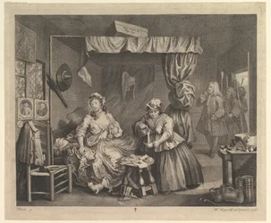 A Harlots Progress, deska 3, duben 1732.