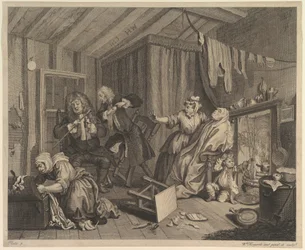 A Harlots Progress, deska 5, před dubnem 1732.