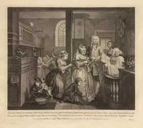 A Rakes Progress, V. deska, červen 1735 (rytina a lept na položený papír, stav i)