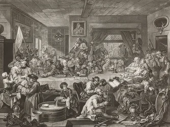 Čtyři tisky voleb / Všeobecné volby. List 1: Volební zábava. 1755