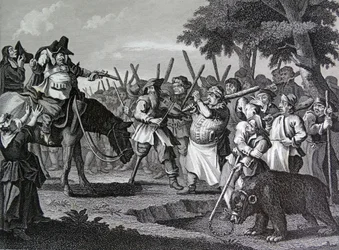 Frontispis ke skladbě „Hudibras“ Samuela Butlera