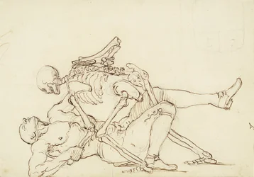 Epitaf George Taylora, kolem roku 1750 (pero a inkoust přes grafit na papíře)